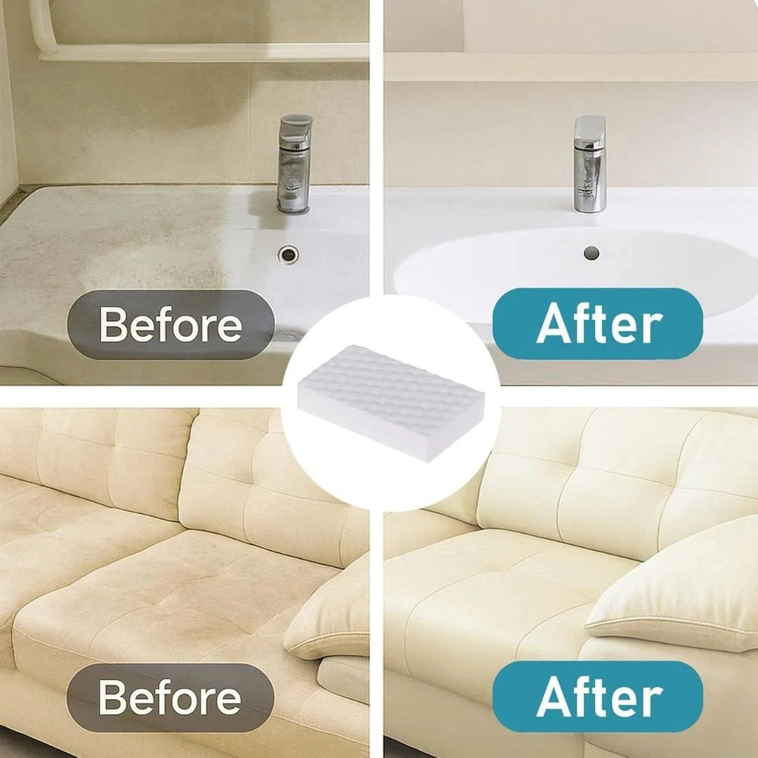 Magic eraser removing scuff marks from wall
