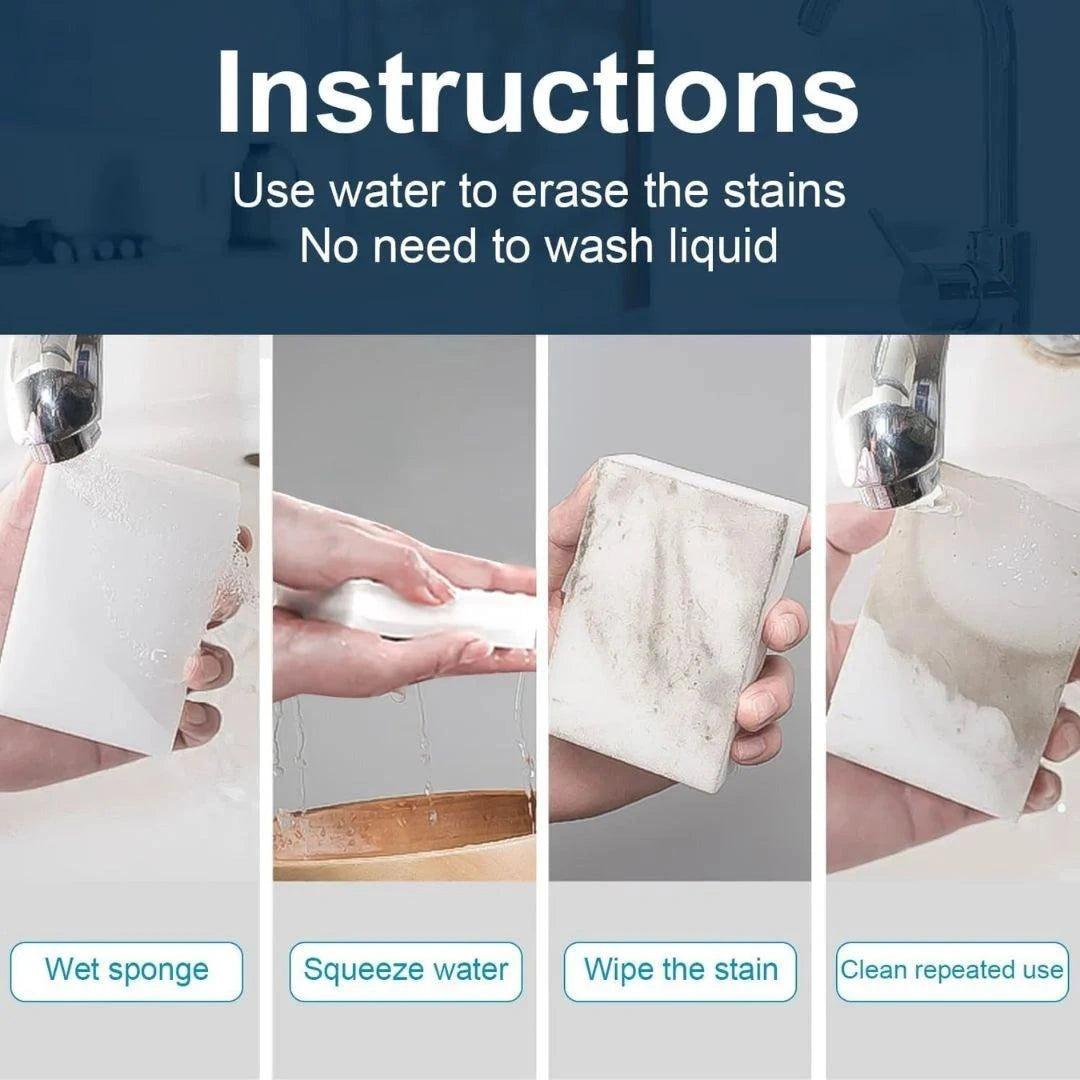 Magic eraser cleaning white shoe sole